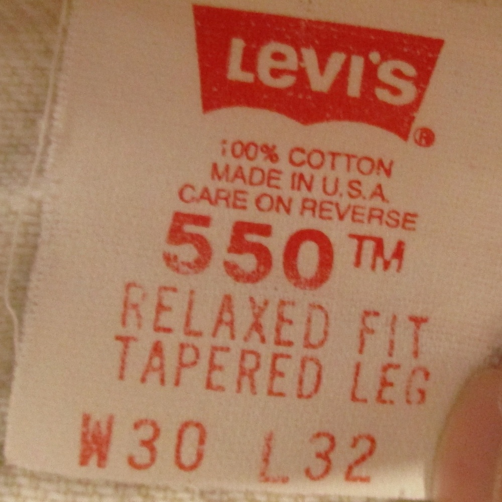 Levi's Vintage 80s Orange Tab Jeans Men 30x29 Beige 550 Relaxed Tapered Made USA - Picture 7 of 9